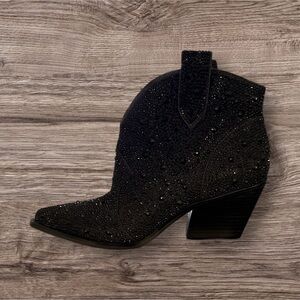 Jessica Simpson Sparkly Black Ankle Booties